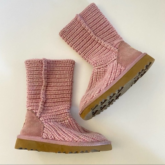 UGG Other - UGG Classic Cardy Pink Knit Crochet Boot S/N 5232 Toddler Size 8